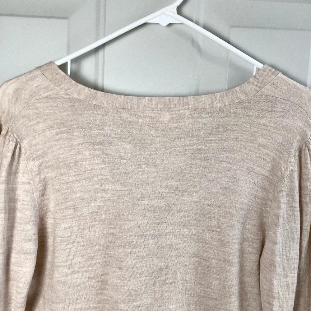 Veronica Beard Sweater Cardigan  Merino Wool Blend Cream Size Large lightweight